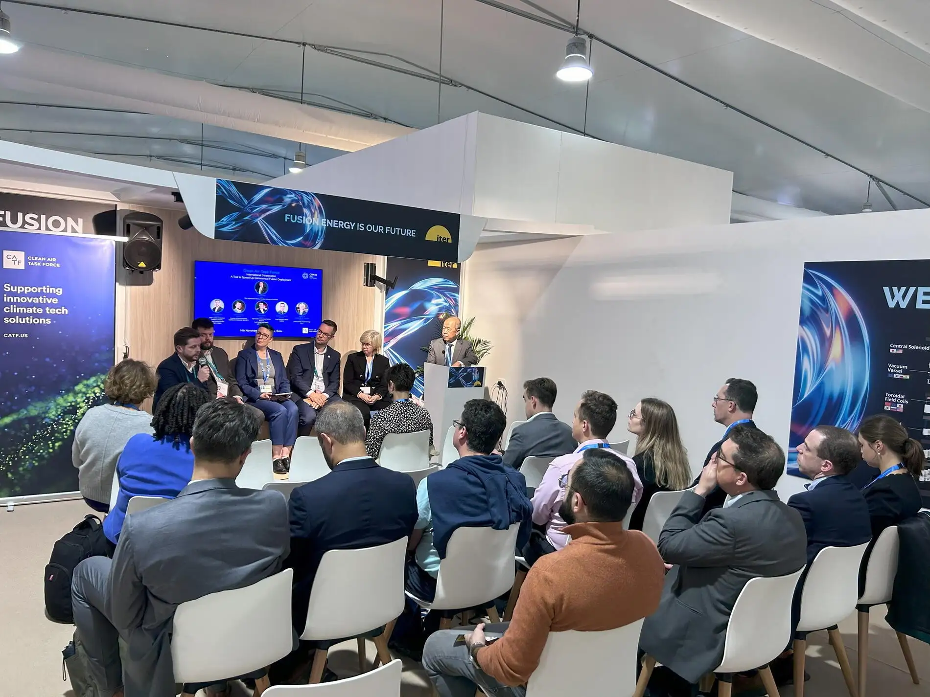 Panel discussion at the ITER stand during COP29